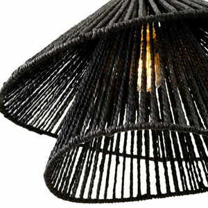 Lampa wisząca Max Light Amalfi P0580 czarna pleciony papier 45 cm small 2