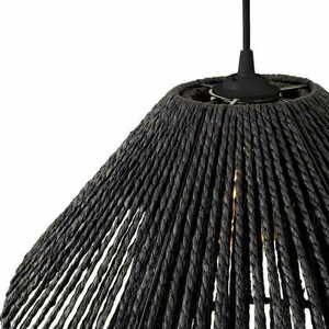 Lampa wisząca Max Light Amalfi P0580 czarna pleciony papier 45 cm small 3