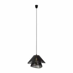 Lampa wisząca Max Light Amalfi P0580 czarna pleciony papier 45 cm small 0