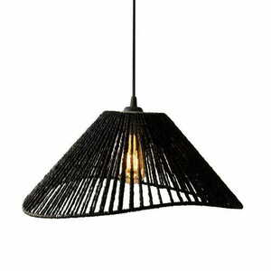 Lampa wisząca Max Light Amalfi P0579 czarna 45 cm pleciony papier small 1