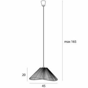 Lampa wisząca Max Light Amalfi P0579 czarna 45 cm pleciony papier small 2