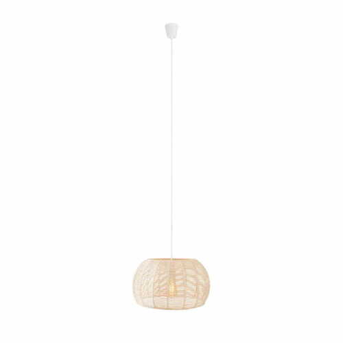 Sprawdź Lampa wisząca Max Light Praslin P0583 biała bawełna 39 cm