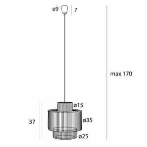 Lampa wisząca Max Light Labriz P0586 biała pleciony papier 35 cm small 2