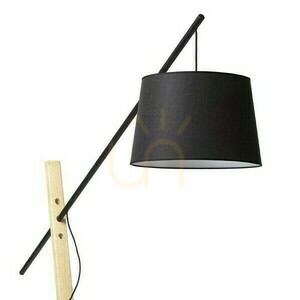 Lampa Stojąca Dante Podłogowa Czarna Drewno 230 V Led E27 15 W small 1