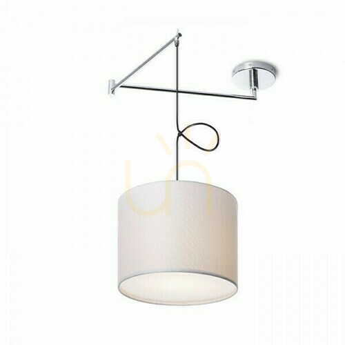 Sprawdź Lampa wisząca na ramieniu Rendl Broadway biała chrom E27 maks. 15 W Ø 32 cm