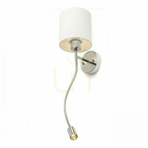 Sprawdź Kinkiet Versa ścienna Z Abażurem Biała Nikiel Mat 230 V Led E27 15+3 W 40° 3000 K