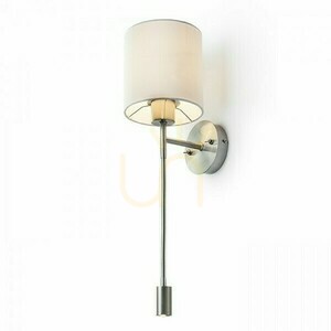 Kinkiet Versa ścienna Z Abażurem Biała Nikiel Mat 230 V Led E27 15+3 W 40° 3000 K small 3