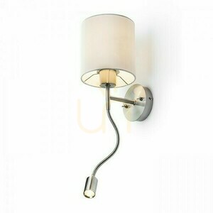 Kinkiet Versa ścienna Z Abażurem Biała Nikiel Mat 230 V Led E27 15+3 W 40° 3000 K small 4