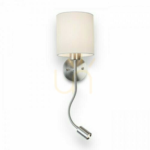 Sprawdź Kinkiet Versa ścienna Z Abażurem Biała Nikiel Mat 230 V Led E27 15+3 W 40° 3000 K