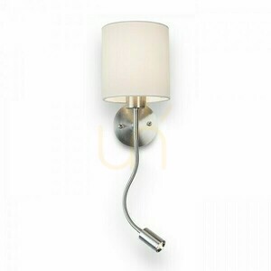 Kinkiet Versa ścienna Z Abażurem Biała Nikiel Mat 230 V Led E27 15+3 W 40° 3000 K small 0