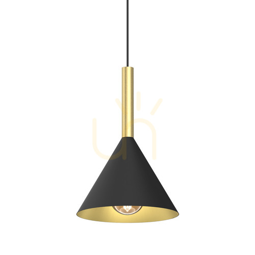 Sprawdź Lampa wisząca Milagro PERU BLACK MLP0977, czarna z mosiężnym akcentem, 1×E27, 21 cm