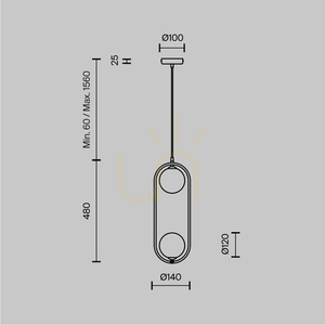 Lampa wisząca RING MOD013PL-02B Maytoni small 8