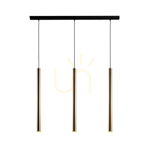 Sprawdź Lampa wisząca Antigo Akadi 3 mosiądz polerowany czarna 100 cm 8885
