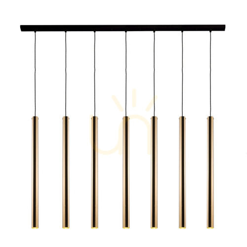 Sprawdź Lampa wisząca Antigo Akadi 7 czarno-mosiężna 140 cm LED MR11 8889