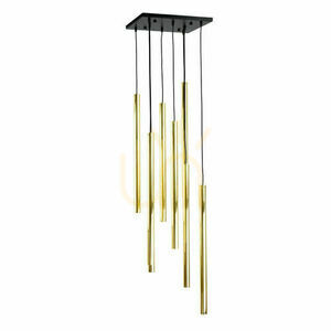 Lampa wisząca Antigo Akadi 8 czarna mosiądz polerowany LED MR11 8891 small 0