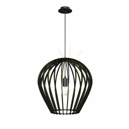 Sprawdź Lampa wisząca Antigo Bala czarna drewniana 46 cm E27 LED 5019