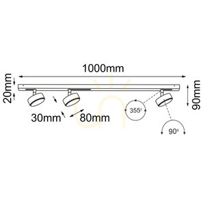 Lampa modułowa Antigo System Line Move Drop 3 biała 100 cm LED GX53 1026 small 1