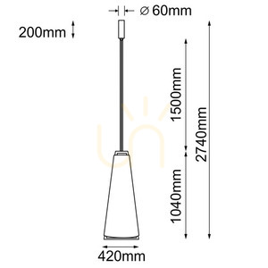 Lampa wisząca Antigo Ponte 42 LED czarna 420 mm 5051 small 1