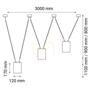 Lampa wisząca Antigo VIWIN 3 czarna LED ES111 300 cm 9022 small 1