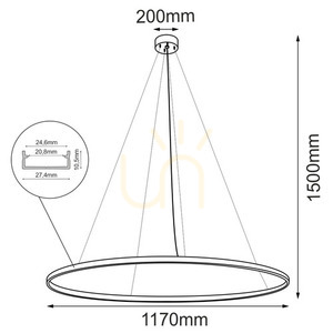 Lampa wisząca Antigo Agari 117 LED złota 117 cm 5345 small 1