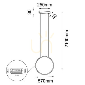 Lampa wisząca LED Antigo Agaro 57 cm złota 4000K 5305 small 1