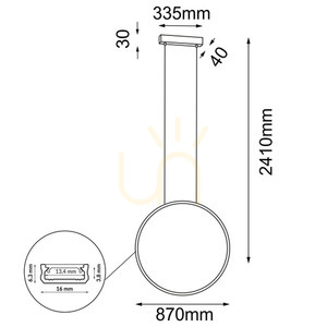 Lampa wisząca LED Antigo Agaro 87 cm czarna 5312 small 1