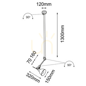 Lampa wisząca Antigo Daisen czarna 153 cm E27 5625 small 1