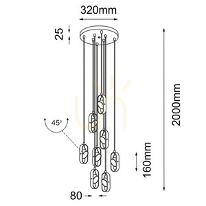 Lampa wisząca Antigo Furoku 8 LED czarna 3000K 7952 small 1