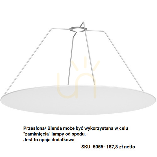Sprawdź Przesłona do lampy wiszącej Antigo Gandra biała przezierna 50x50 cm 5055