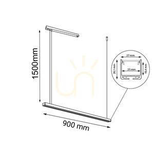 Lampa wisząca Antigo Hanawa LED 90 cm czarna 1952 small 1