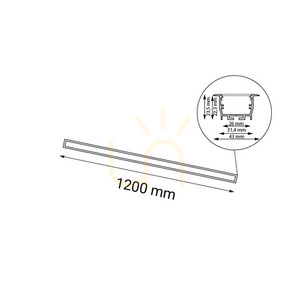 Lampa wpuszczana LED Antigo Hiate Line 120 cm czarna 4000K 1830 small 1