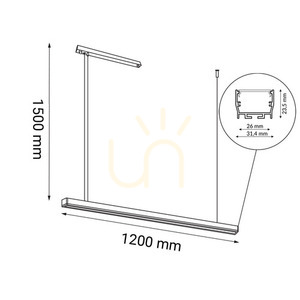 Lampa wisząca Antigo Hiate Line czarna LED 120 cm 4000K 1850 small 1