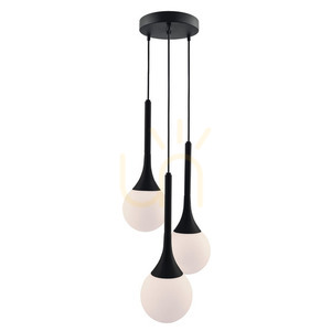 Lampa wisząca Antigo Jun 3 czarna z białym kloszem 5170 small 0