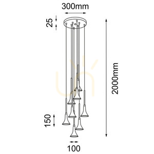 Lampa wisząca Antigo Kanzaki 8 LED czarna 300 mm 8533 small 1
