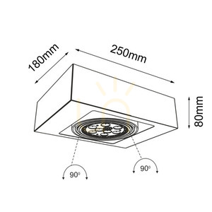Plafon Antigo Koga 1 czarny LED ES111 25x18x8 cm 1152 small 1