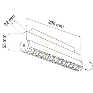 Spot magnetyczny Antigo Komatsu Dot Move 2 czarny 12W 48V LED 1260 lm 6599 small 1