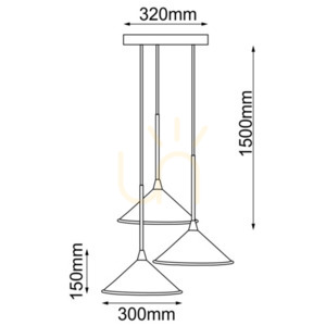 Lampa wisząca Antigo Merto 3 czarna 32 cm E27 LED 5066 small 1
