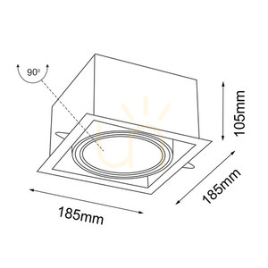 Oprawa wpuszczana Antigo Muko 7340 biała LED ES111 18,5x18,5 cm small 1