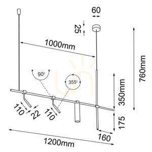 Lampa wisząca Antigo Namasu 1 czarna, 3-punktowa 7862 small 1