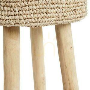 Stołek barowy BAZAR BIZAR Raffia, drewno tekowe i rafia, naturalny, 75 cm small 0