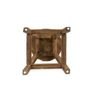Taboret barowy BAZAR BIZAR Shibori z odzyskanego drewna tekowego, naturalny, Rustic Collection small 7