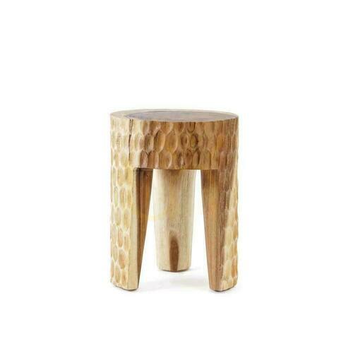 Sprawdź Taboret BAZAR BIZAR Paramo naturalny z drewna Suar 35x35x45 cm