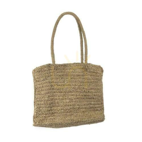 Sprawdź Torba shopper BAZAR BIZAR z rafii naturalna beżowa 20x38 cm