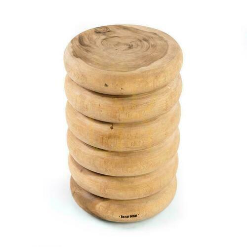 Sprawdź Taboret BAZAR BIZAR Umiko naturalny Suar Wood 30x45 cm
