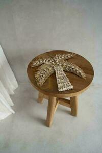 Taboret BAZAR BIZAR Atziri naturalny z drewna tekowego Rustic Collection small 1