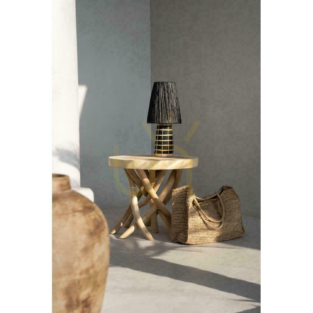 Zobacz Lampa stołowa BAZAR BIZAR Naxos beżowa z terakoty i trawy 56 cm Lampa stołowa BAZAR BIZAR Naxos beżowa z terakoty i trawy 56 cm