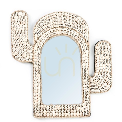Sprawdź Lustro BAZAR BIZAR Cactus Shell białe 38 × 40 × 5 cm BABL024W