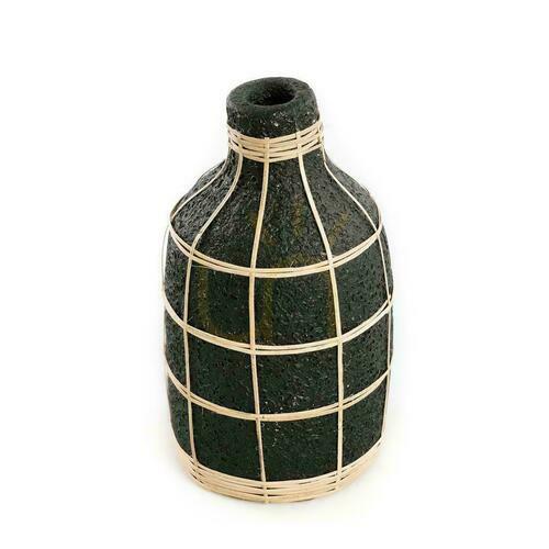 Sprawdź Wazon BAZAR BIZAR Whoopy L terakota rattan czarny naturalny Terracotta Collection