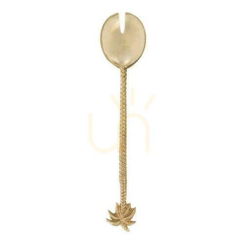 Sprawdź Widelec do sałatek BAZAR BIZAR Palm Tree złoty mosiężny 26 cm