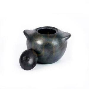 Słoik terakotowy z pokrywką BAZAR BIZAR The Burned Jar L czarny 1,4 l small 4